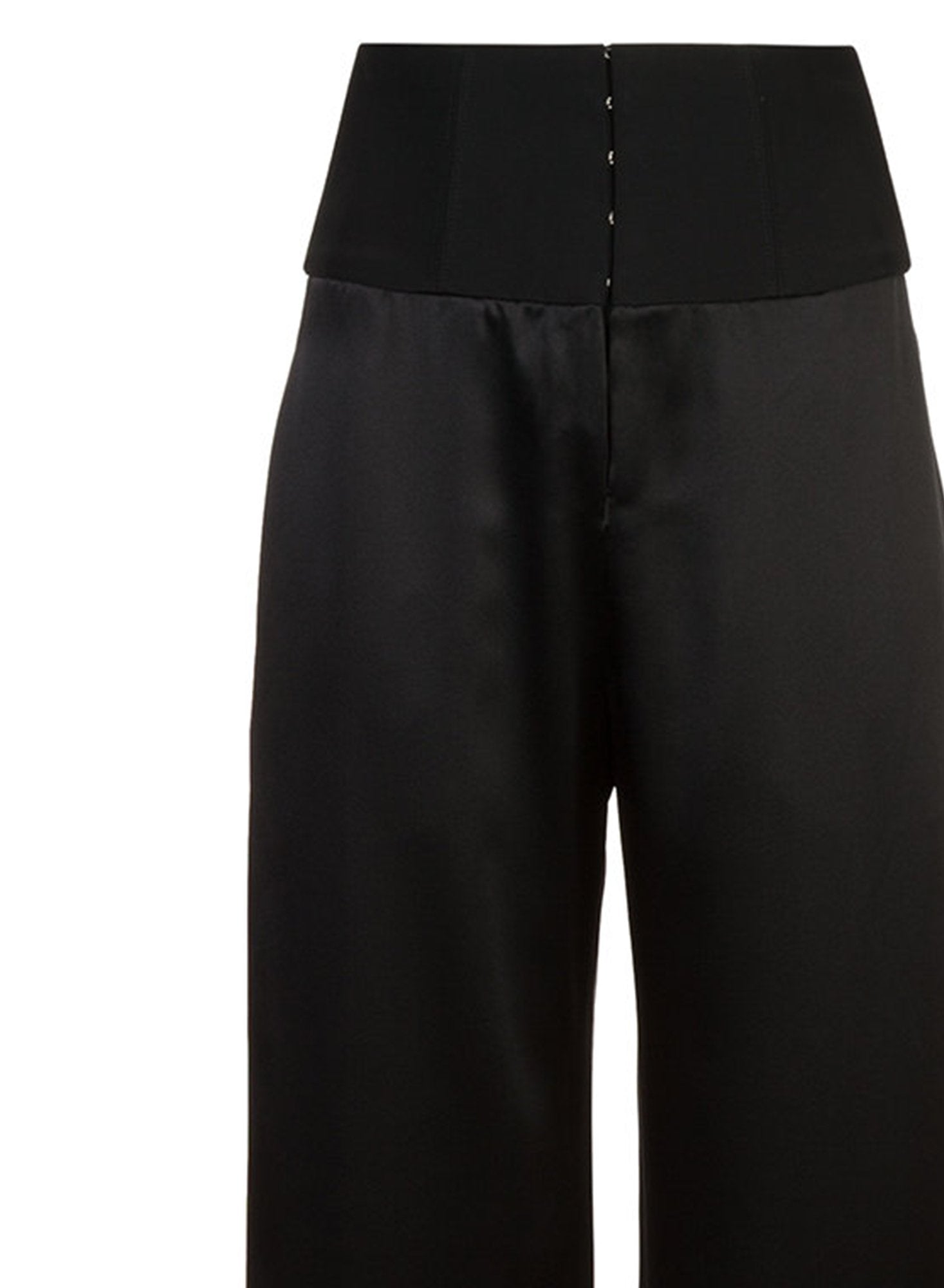 Contrast Waist Wide Leg Pant
