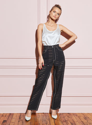 White - Scoop Neck Cami | Fleur du Mal - DEMO