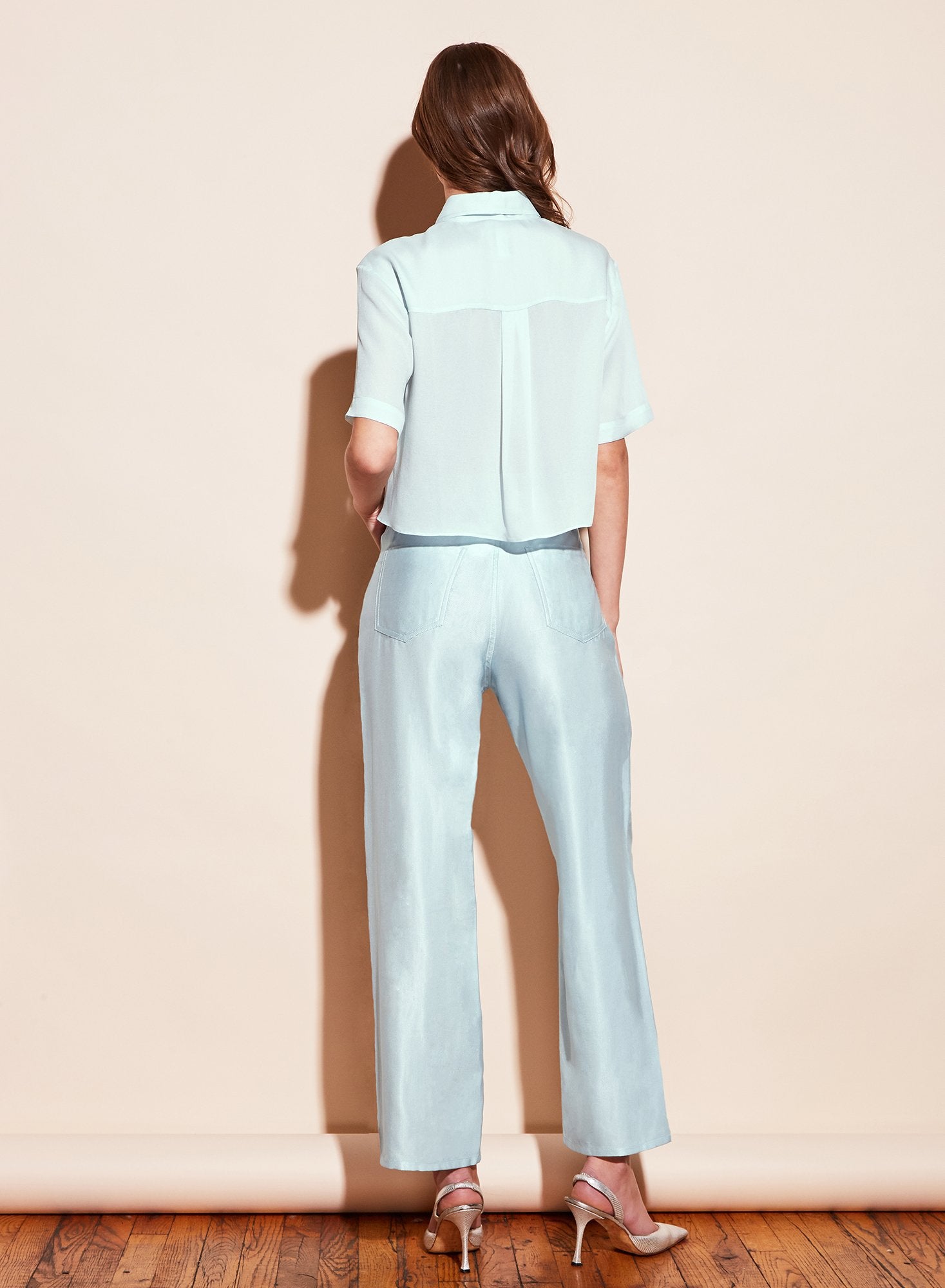 Cropped Silky Work Shirt