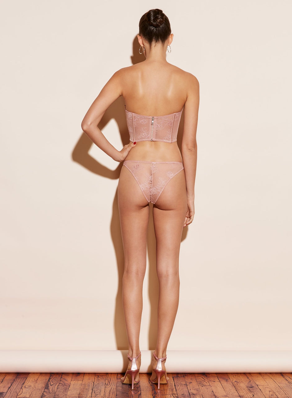 Rosewater - Bouquet Lace Strapless Bustier Top | Fleur du Mal - DEMO