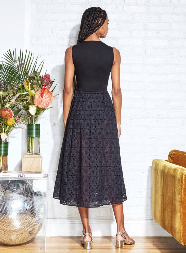 Black - Broderie Bodysuit Dress | Fleur du Mal - DEMO