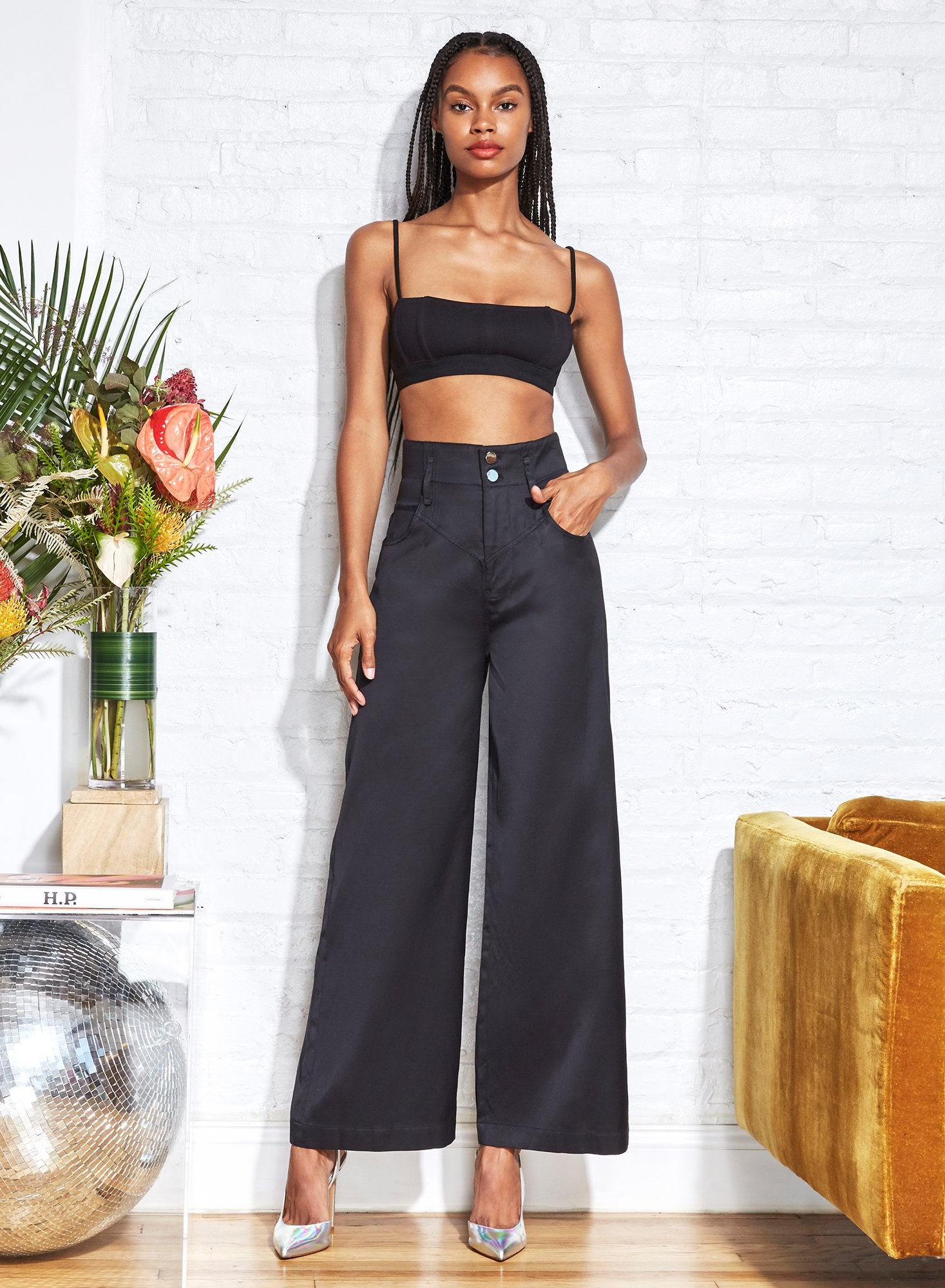 Twill High Waist Jean