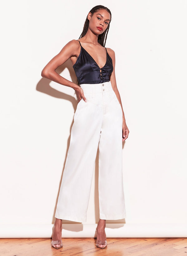 Black - Button Front Cami | Fleur du Mal - DEMO