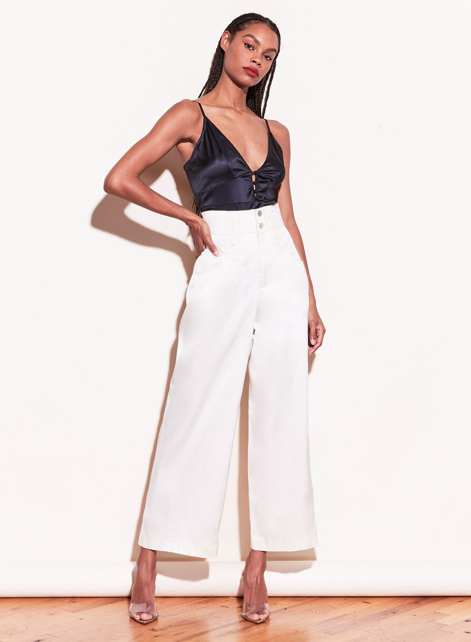 Black - Button Front Cami | Fleur du Mal - DEMO