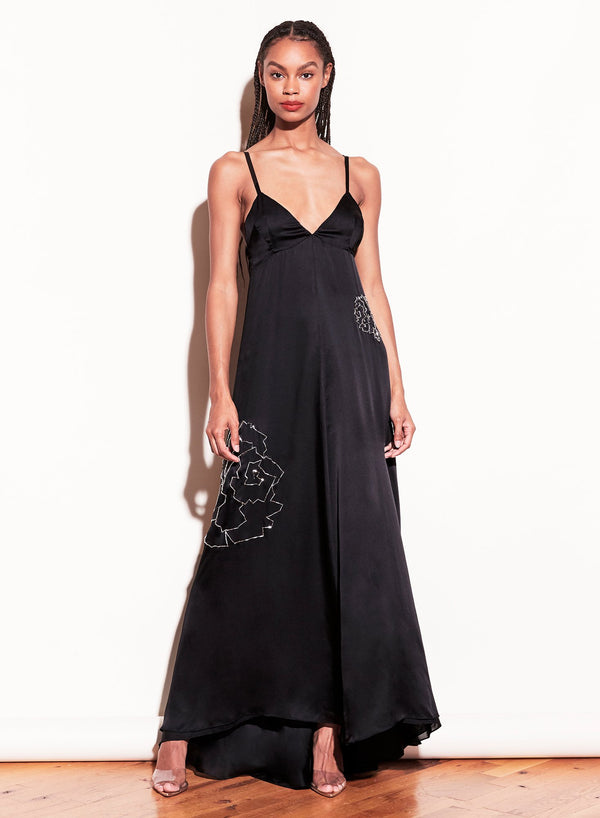 Black - Bead Embroidered Gown | Fleur du Mal - DEMO
