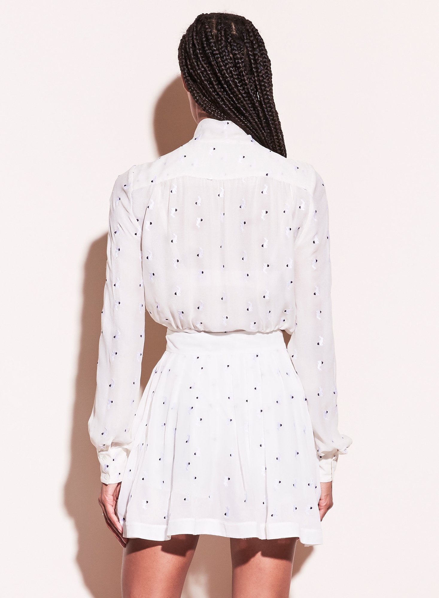 Embroidered Silk Mini Skirt