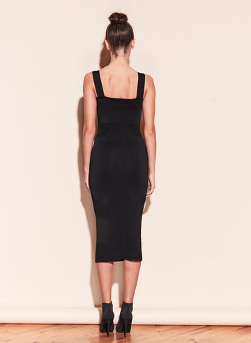 Black - Pointelle Knit Shaping Dress | Fleur du Mal - DEMO