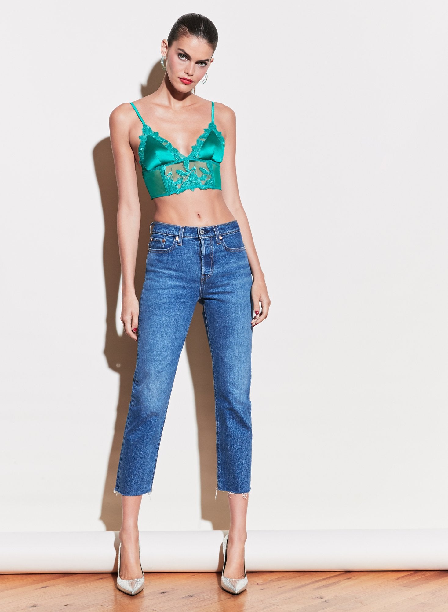 Lily Embroidery Longline Triangle Bra