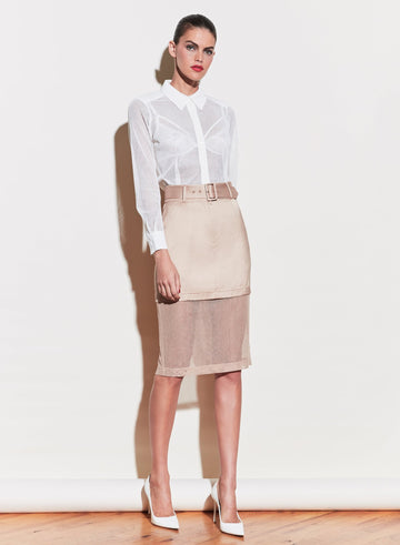 Safari - Twill & Mesh Skirt | Fleur du Mal - DEMO