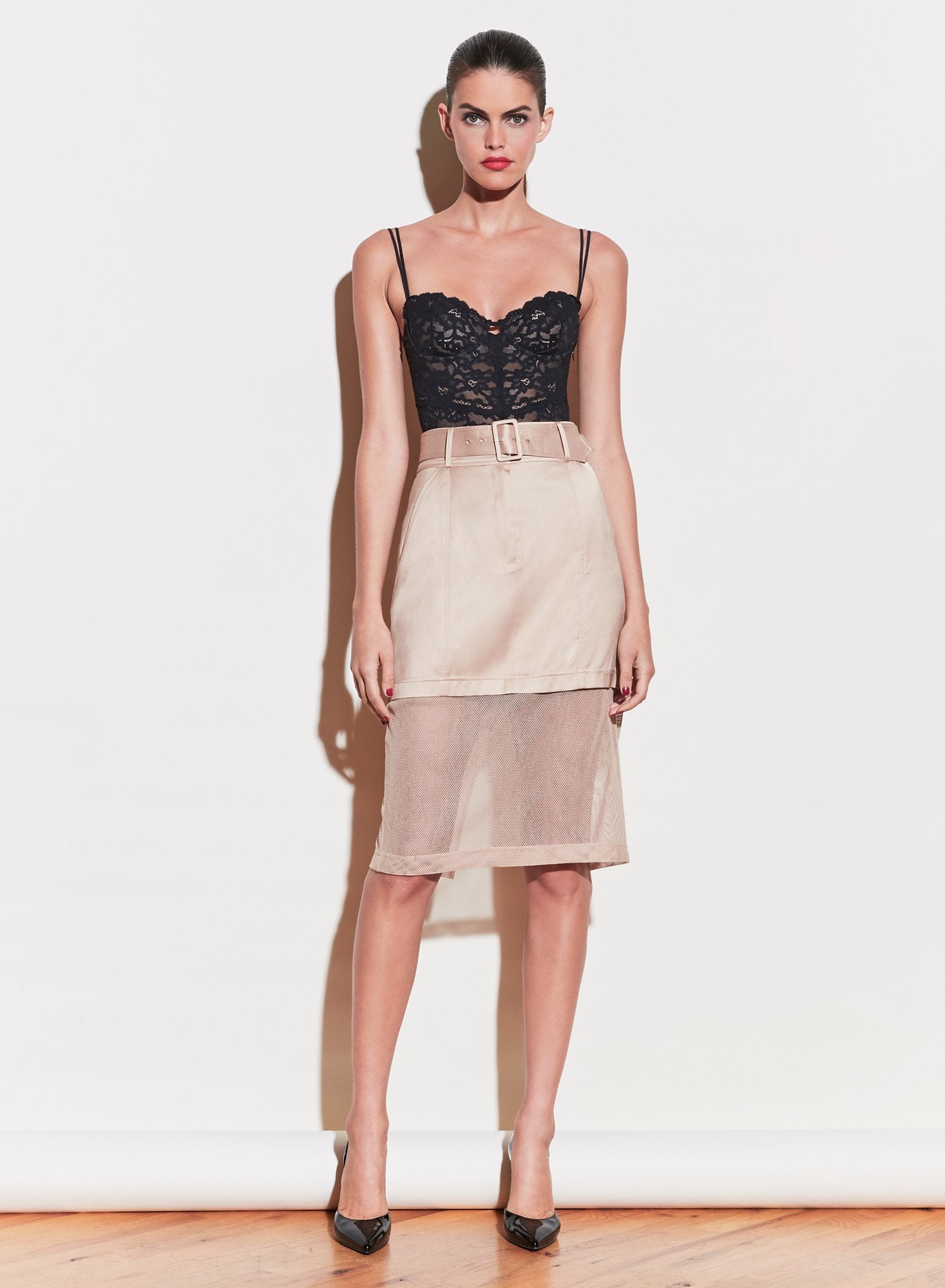 Twill & Mesh Skirt