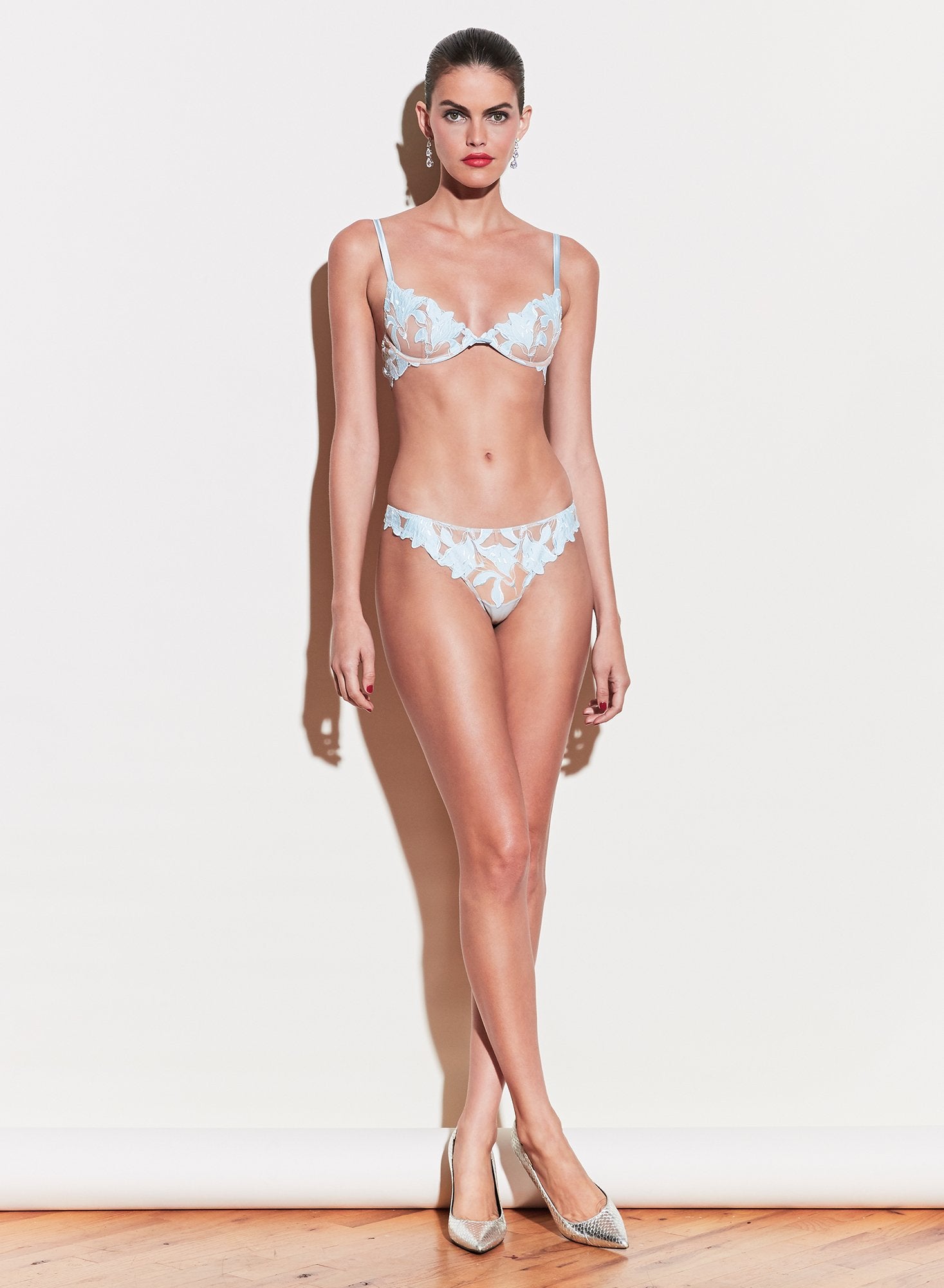 Lily Embroidery Plunge Demi Bra