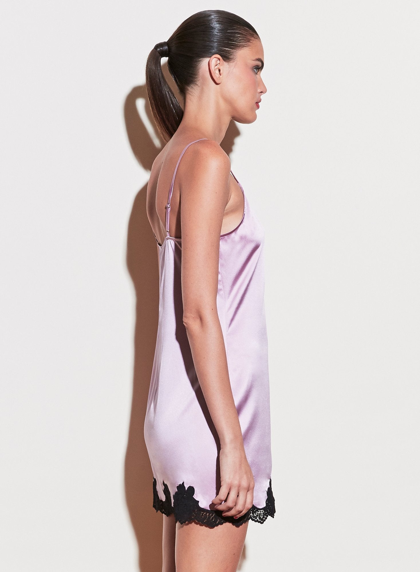 James Lace Rouched V-Neck Slip