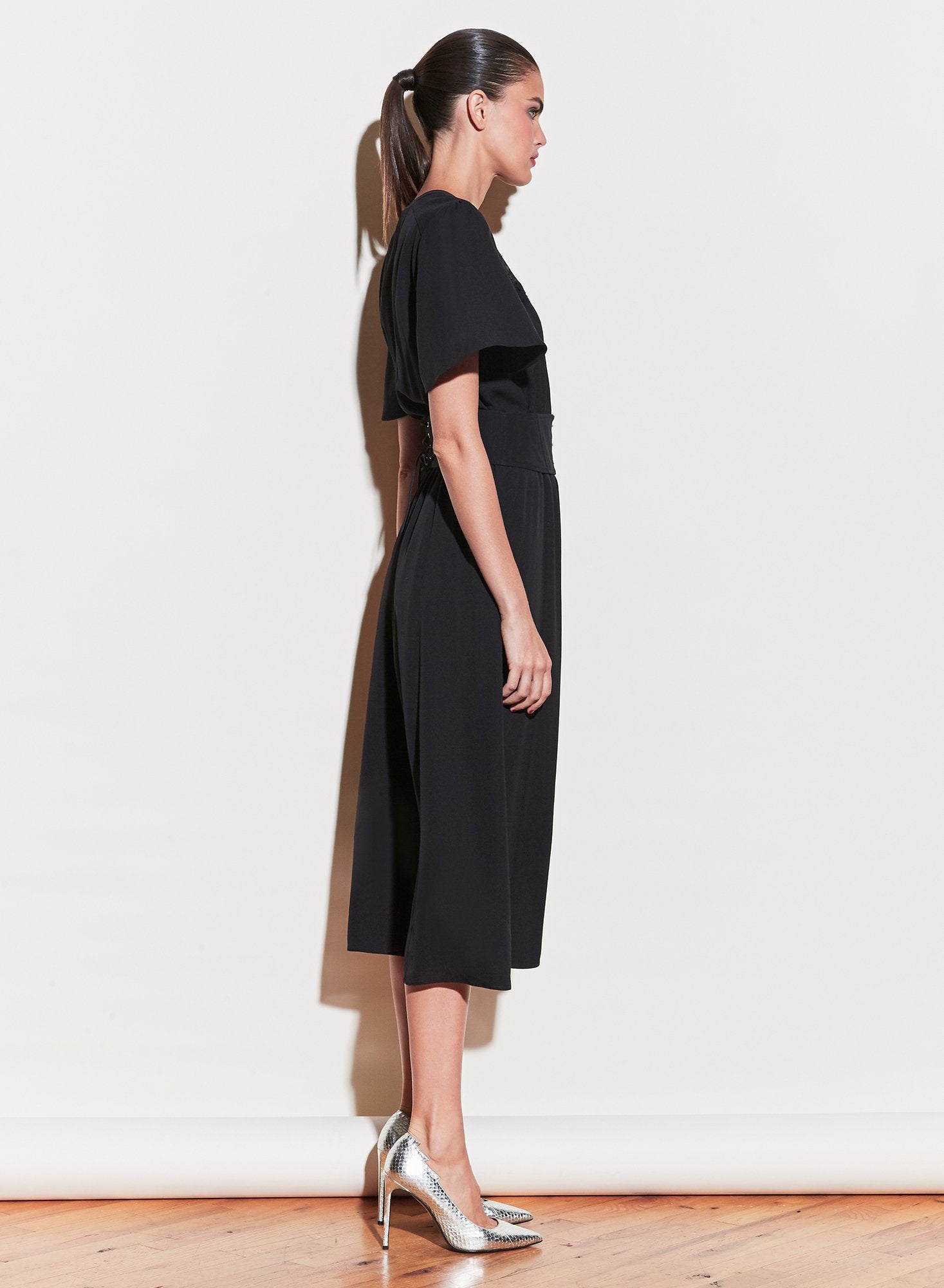 V-Neck Gathered Dress