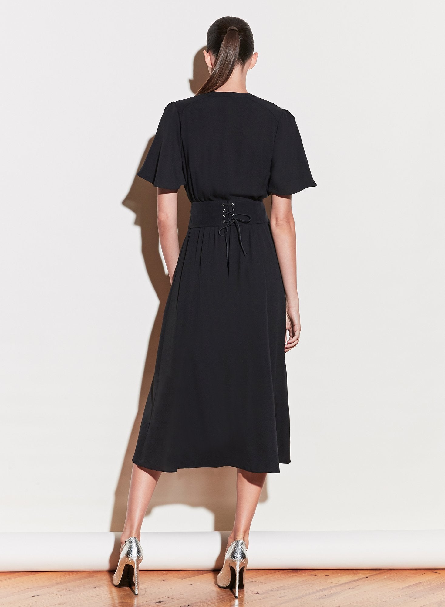 V-Neck Gathered Dress