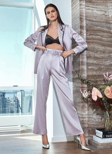 Piped Double Breasted Blazer