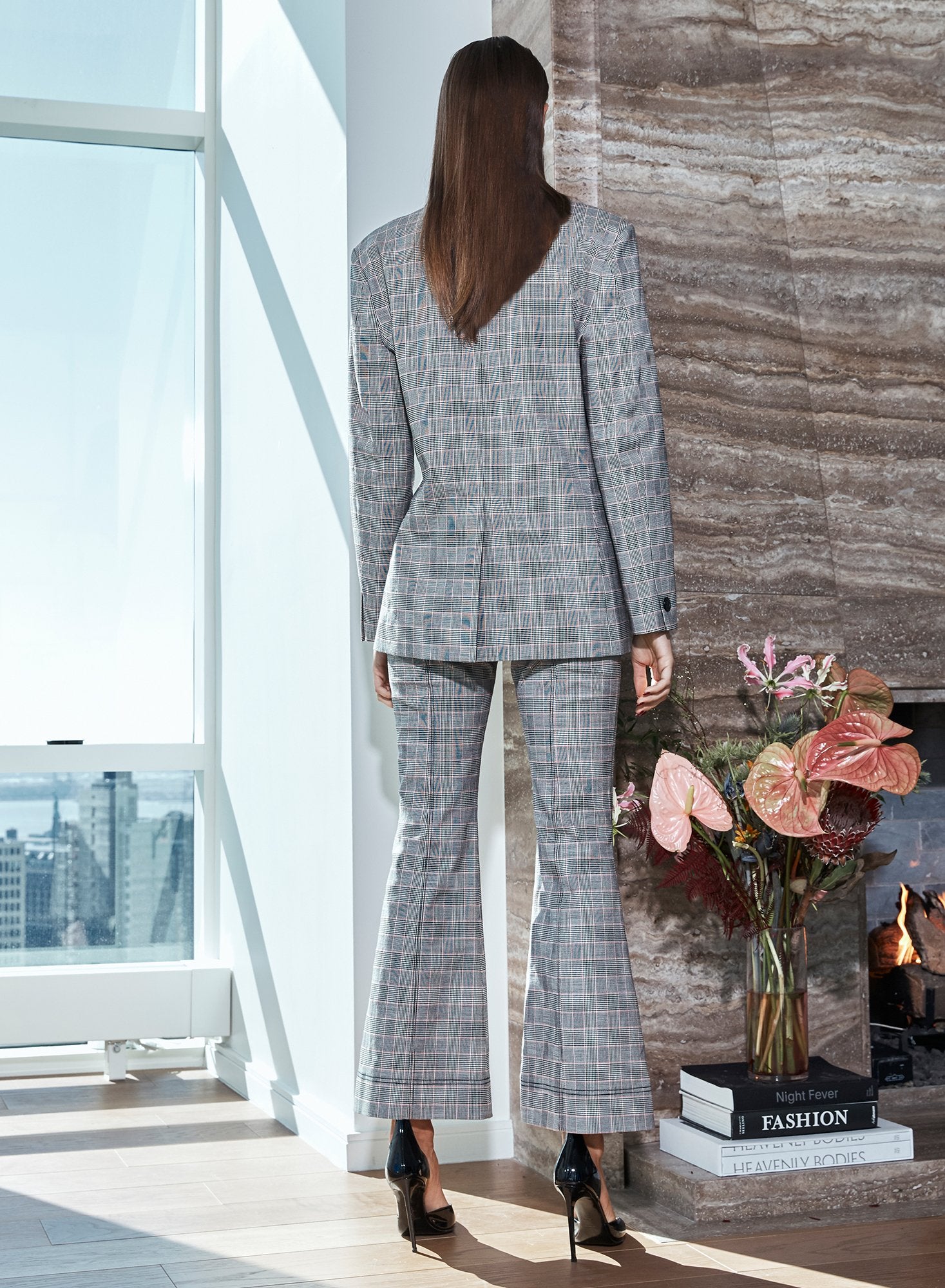 Plaid Check Flare Pant