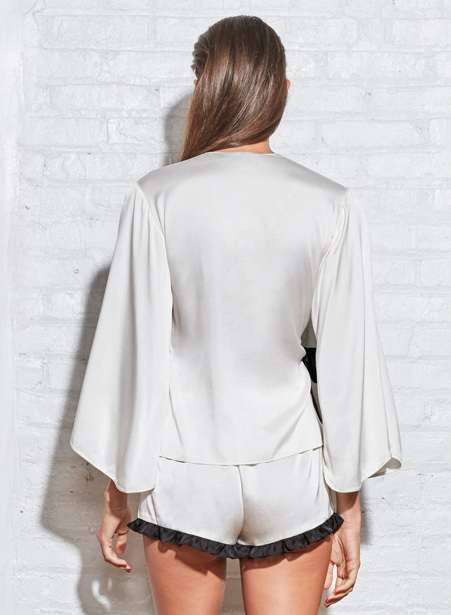 Washable Silk Wrap PJ Top