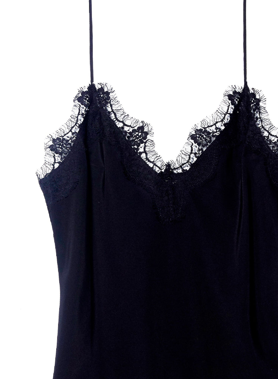 Black - Lace Trim Cami | Fleur du Mal - DEMO