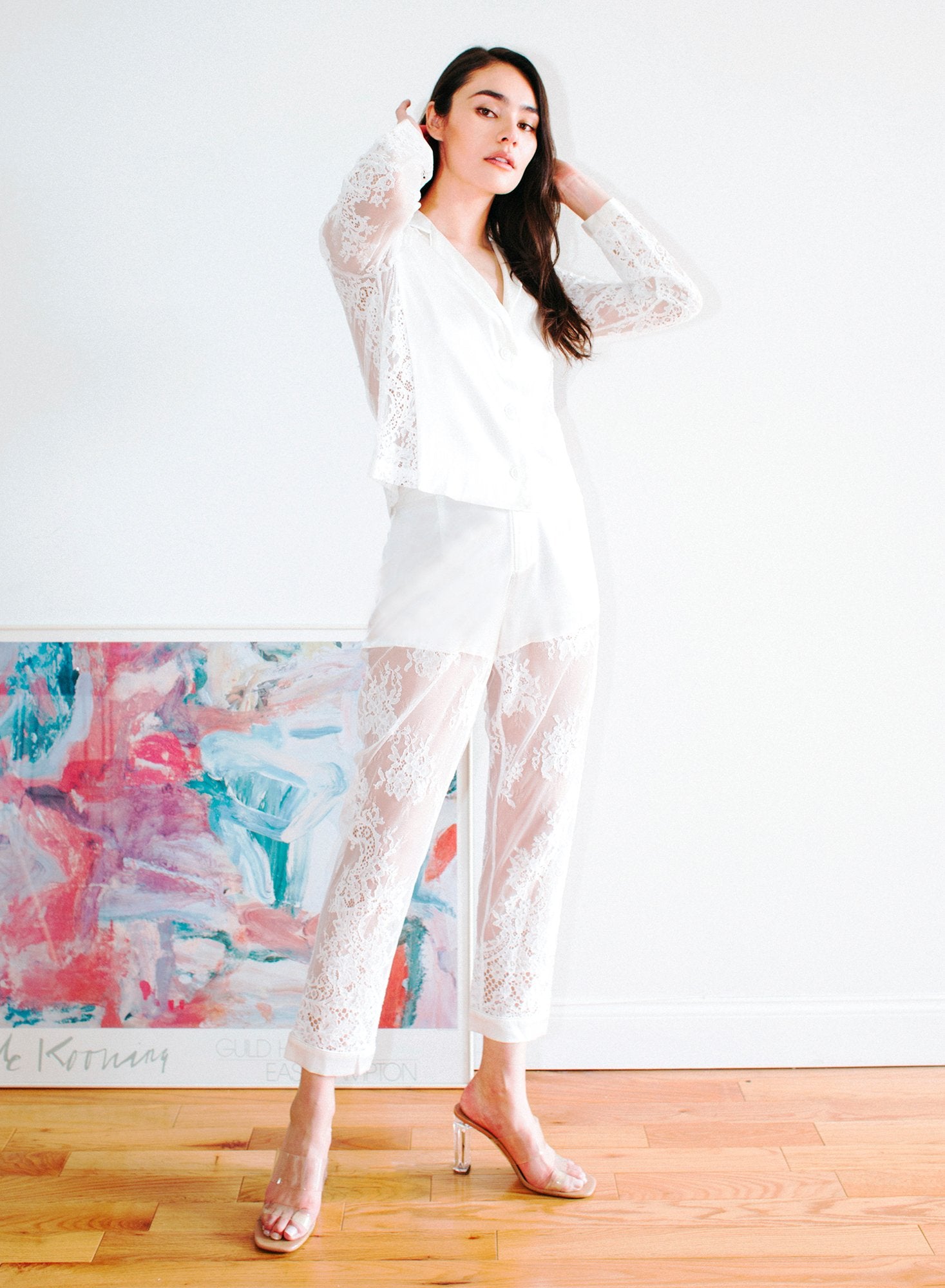 Cillis Lace Silk Combo PJ Top