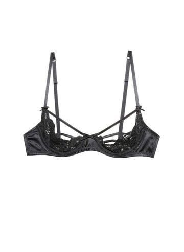 Black - Charlotte Peekaboo Bra | Fleur du Mal - DEMO