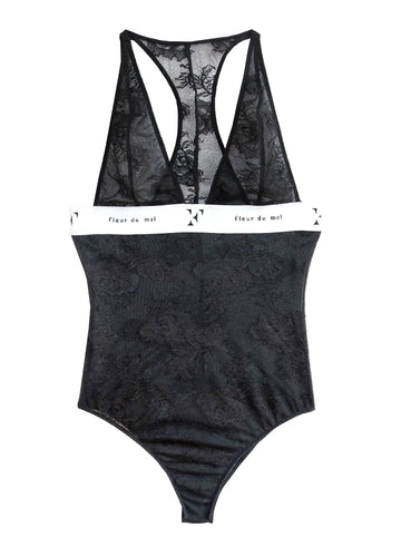 Black - Lace Garcon Bodysuit | Fleur du Mal - DEMO