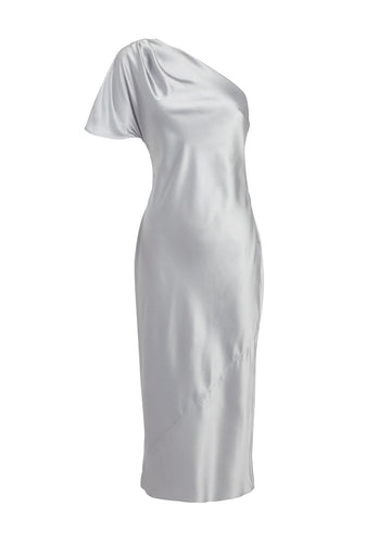 Dark platinum - One Shoulder Bias Slip Dress | Fleur du Mal - DEMO