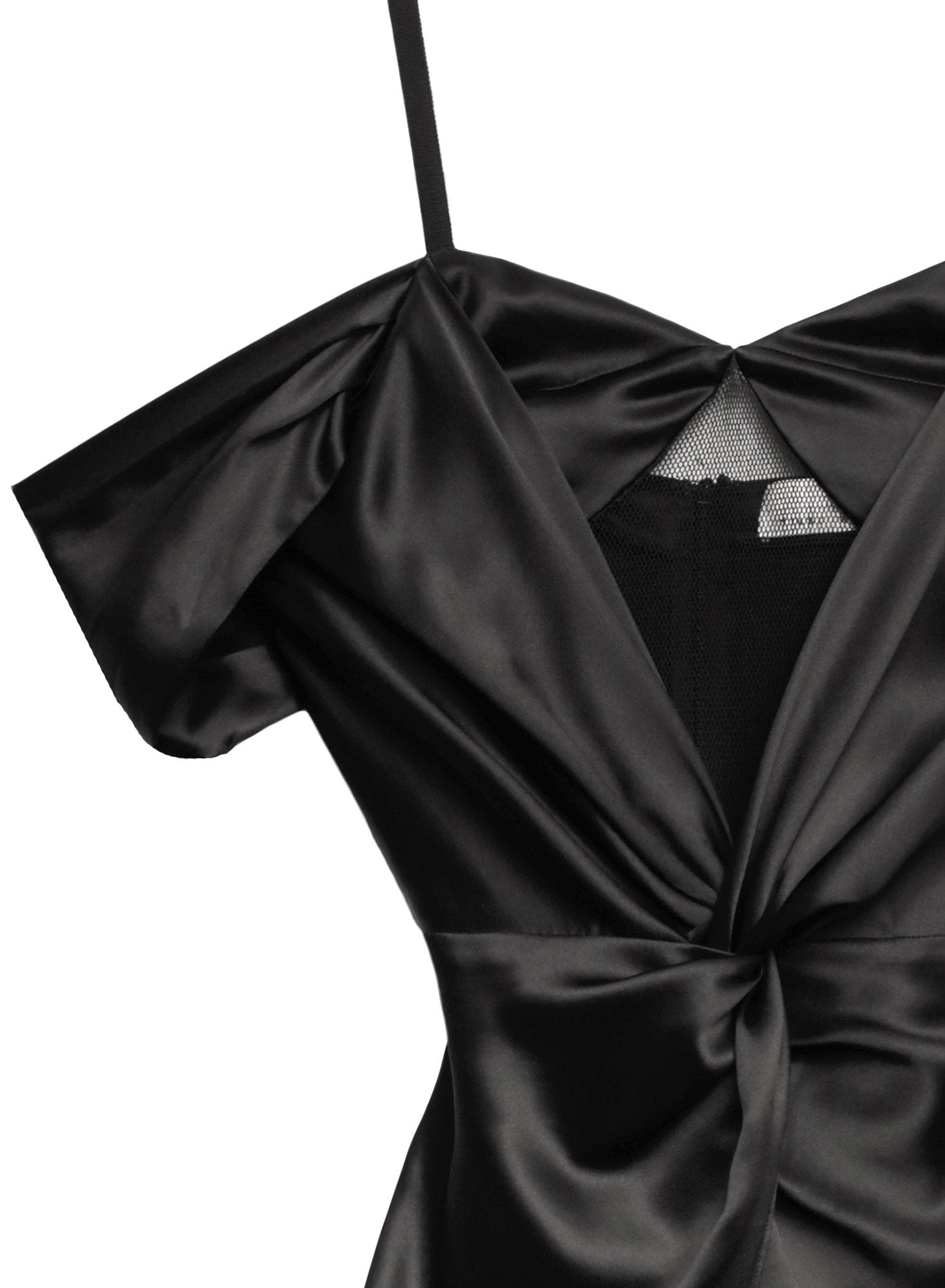 Silk & Mesh Draped Dress