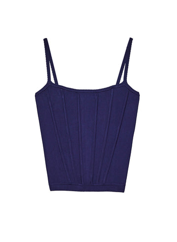 Spring indigo - Knit Corset Top | Fleur du Mal - DEMO