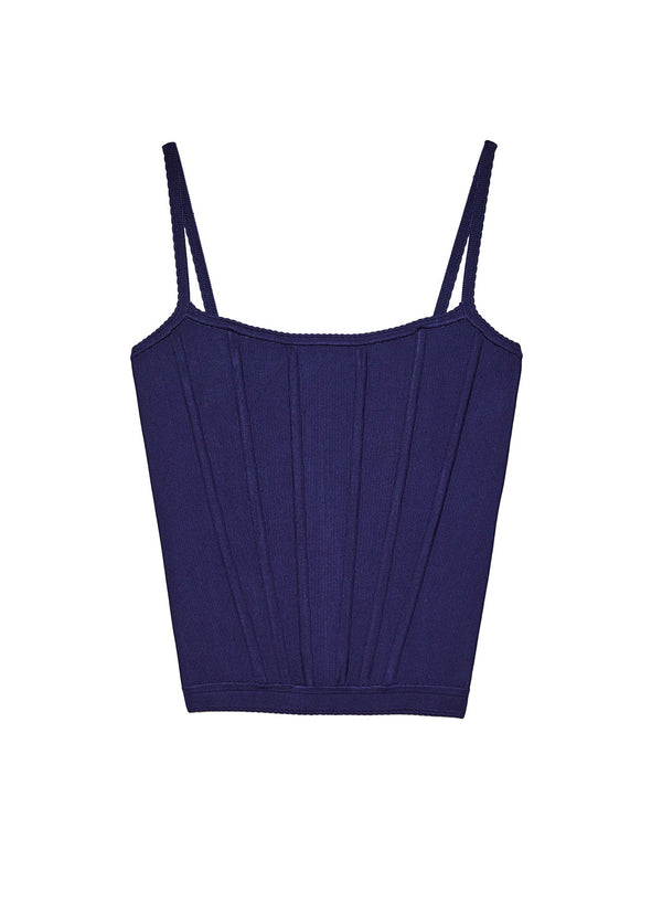 Spring indigo - Knit Corset Top | Fleur du Mal - DEMO