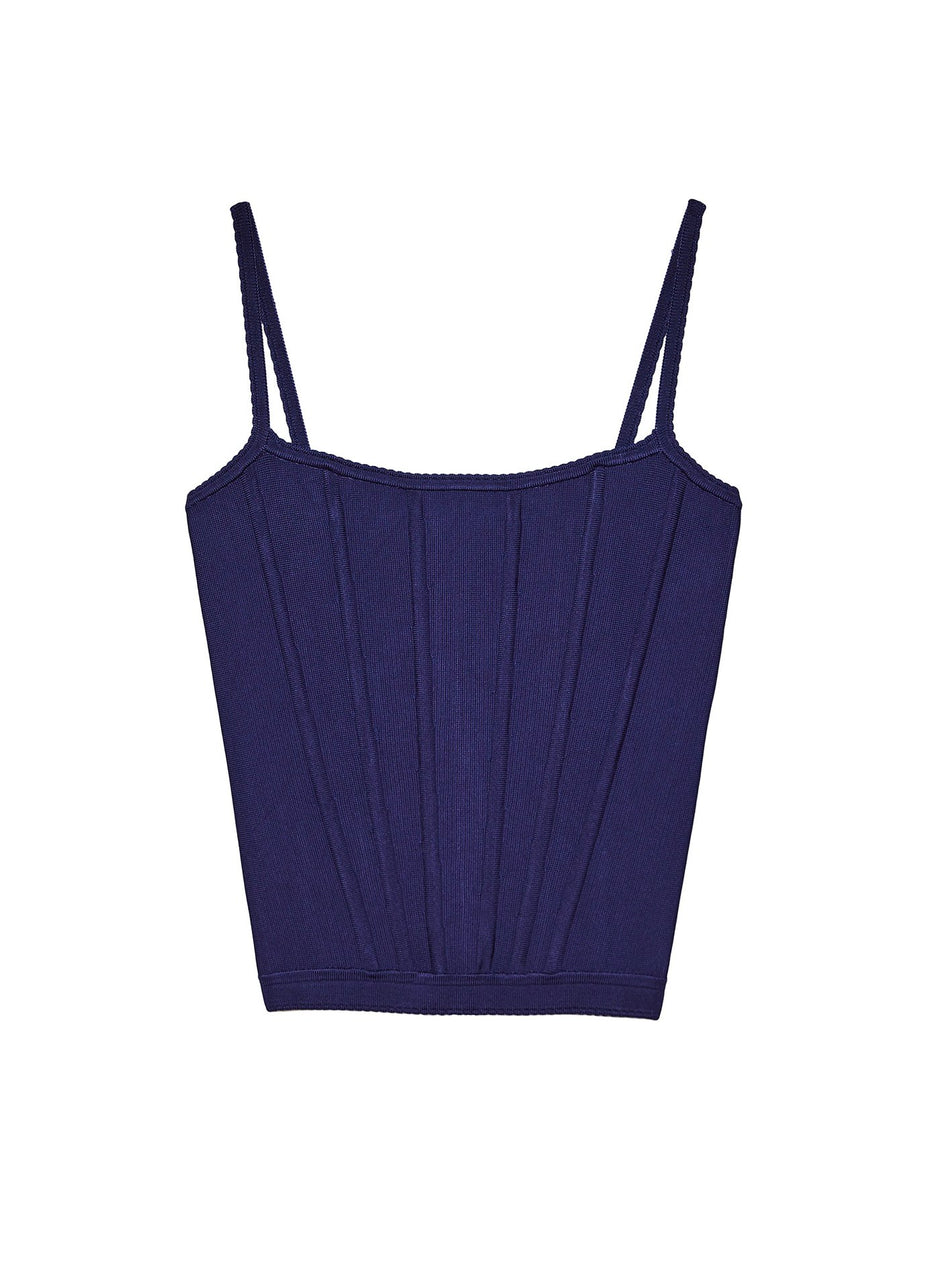 Spring indigo - Knit Corset Top | Fleur du Mal - DEMO