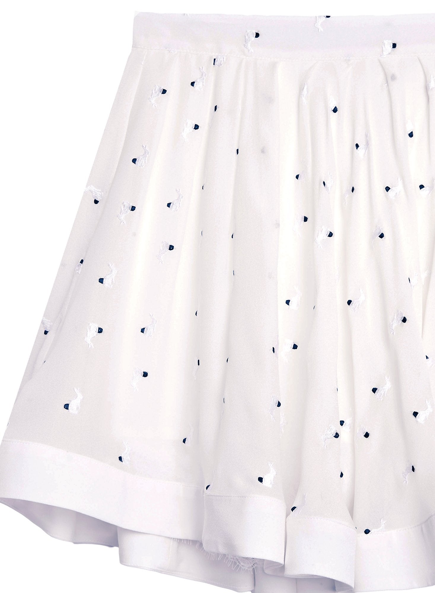 Embroidered Silk Mini Skirt