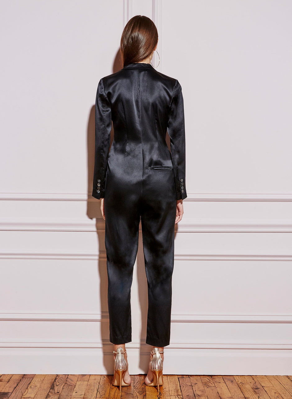 Black - Silk Jumpsuit | Fleur du Mal - DEMO