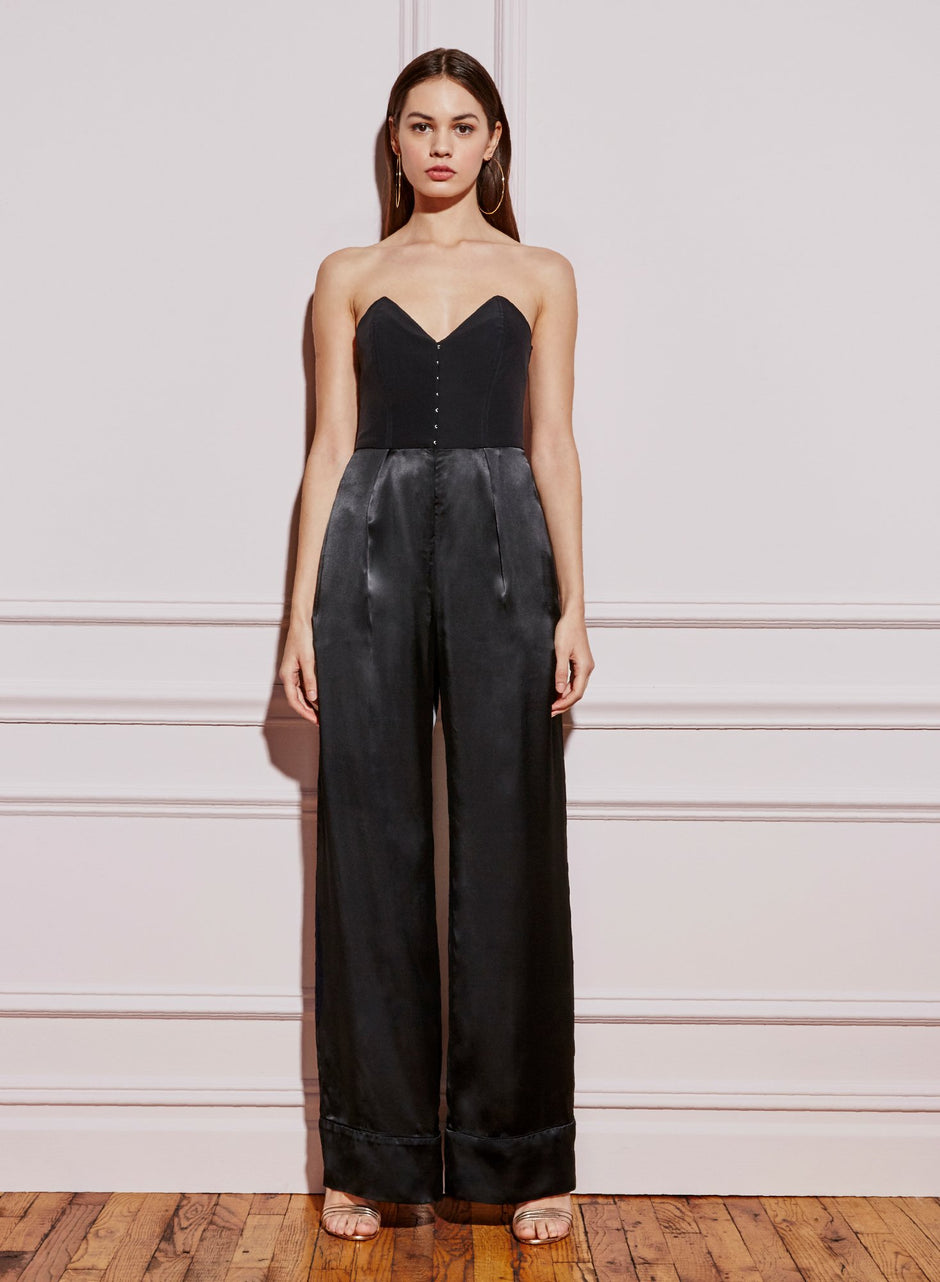 Black - Strapless Corset Jumpsuit | Fleur du Mal - DEMO