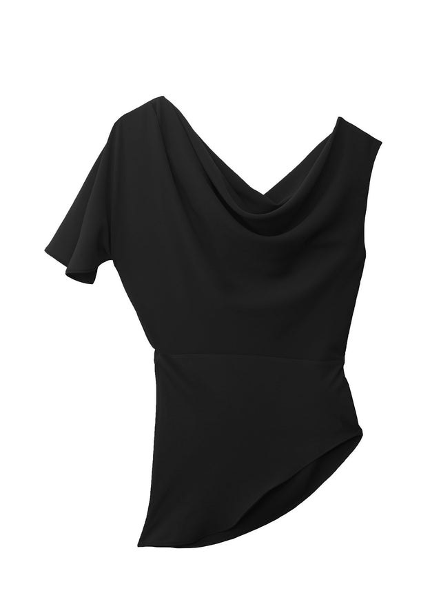Black - Asymmetrical Cowl Top | Fleur du Mal - DEMO