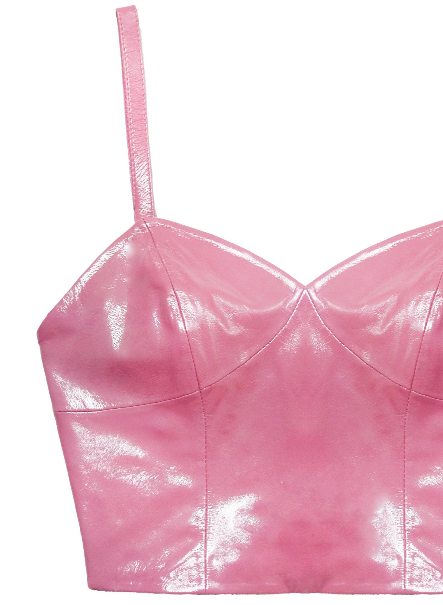 Patent Seamed Cami