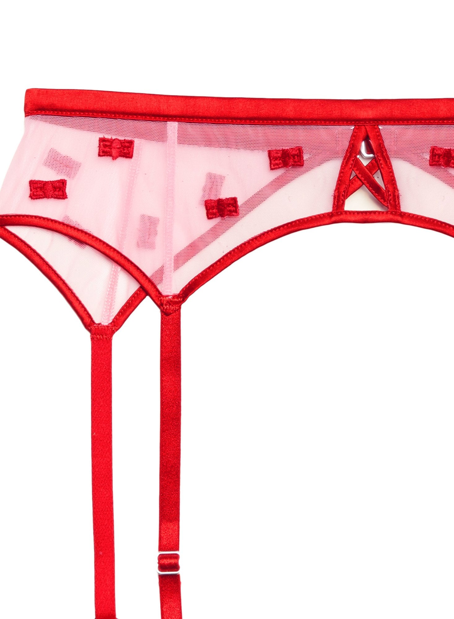 Bow Embroidery Garter Belt