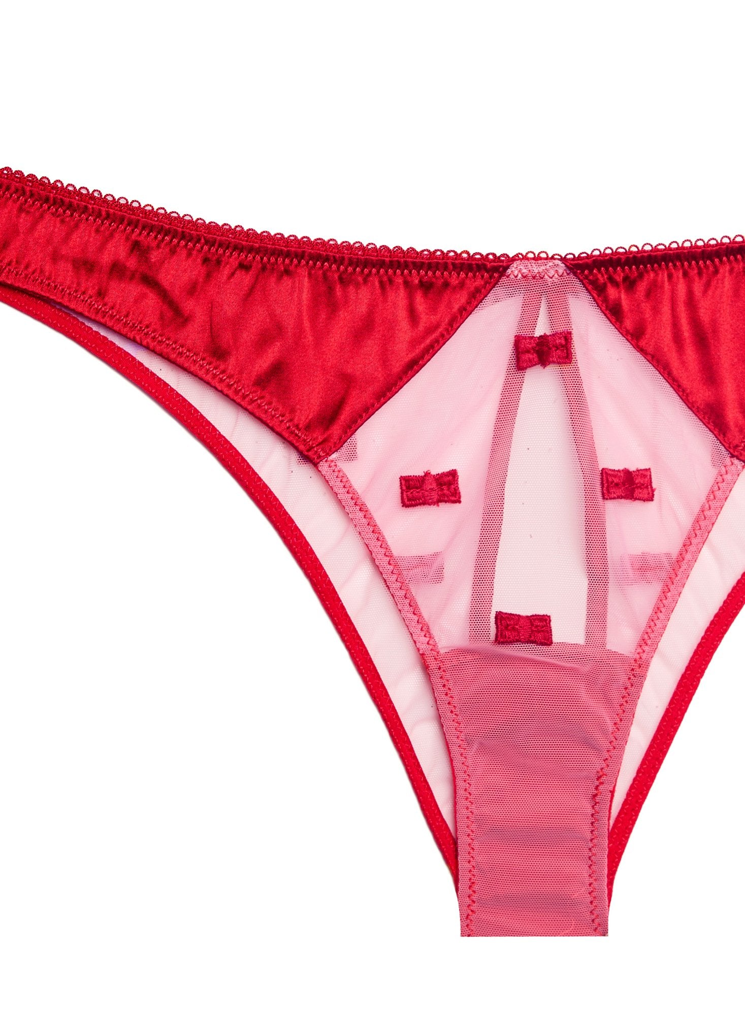 Bow Embroidery Peekaboo Ouvert Panty