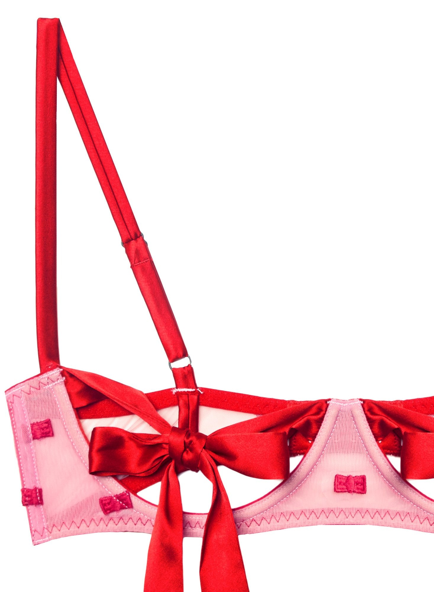 Bow Embroidery Peekaboo Bra