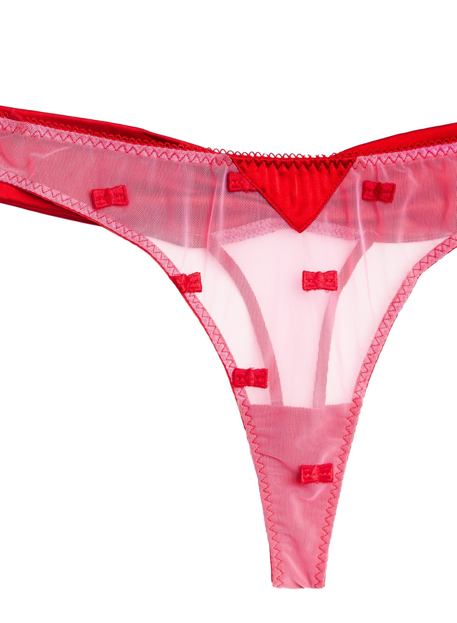 Bow Embroidery Thong