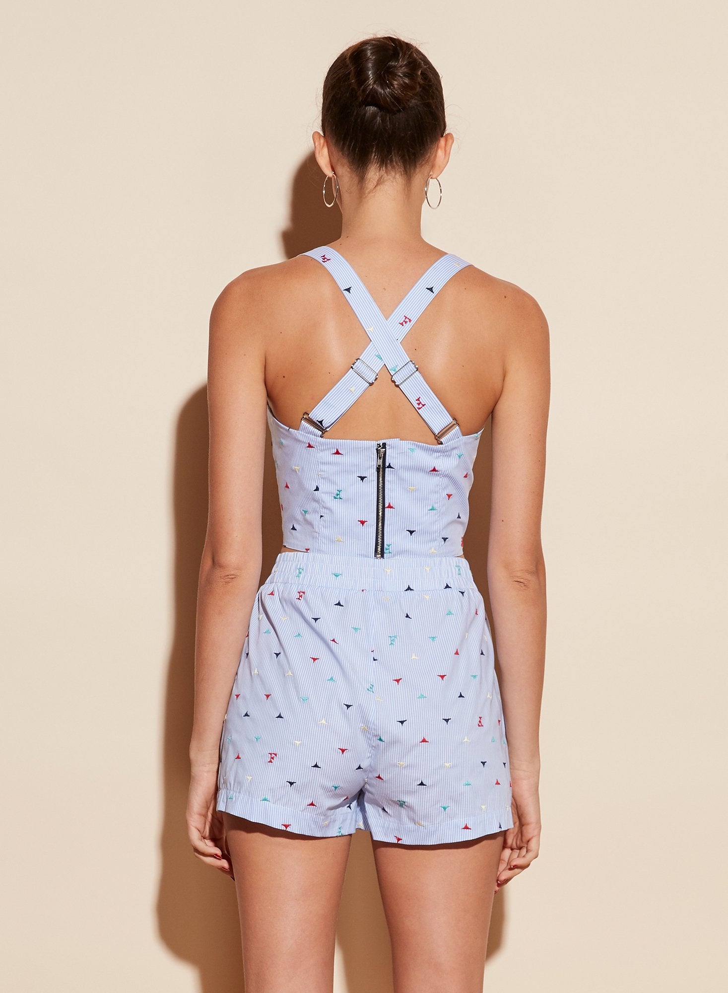 Poplin Crisscross Bustier Top