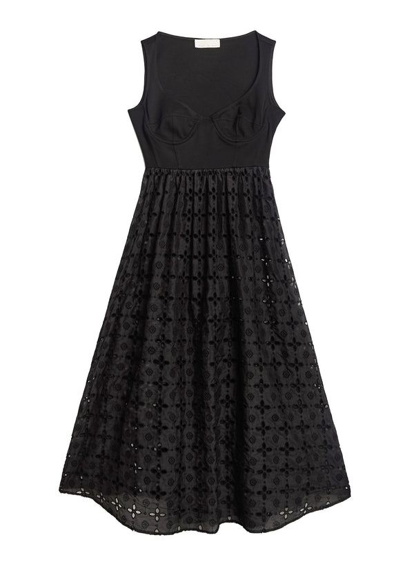 Black - Broderie Bodysuit Dress | Fleur du Mal - DEMO