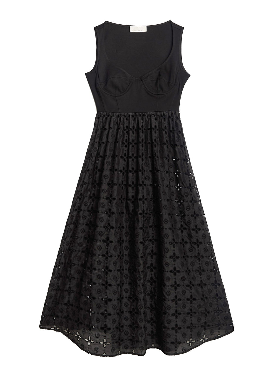 Black - Broderie Bodysuit Dress | Fleur du Mal - DEMO