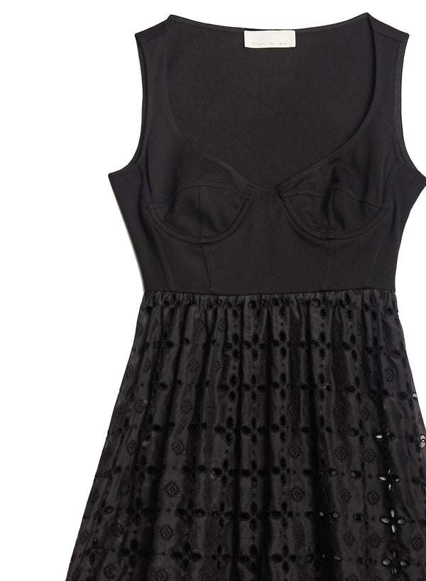 Black - Broderie Bodysuit Dress | Fleur du Mal - DEMO