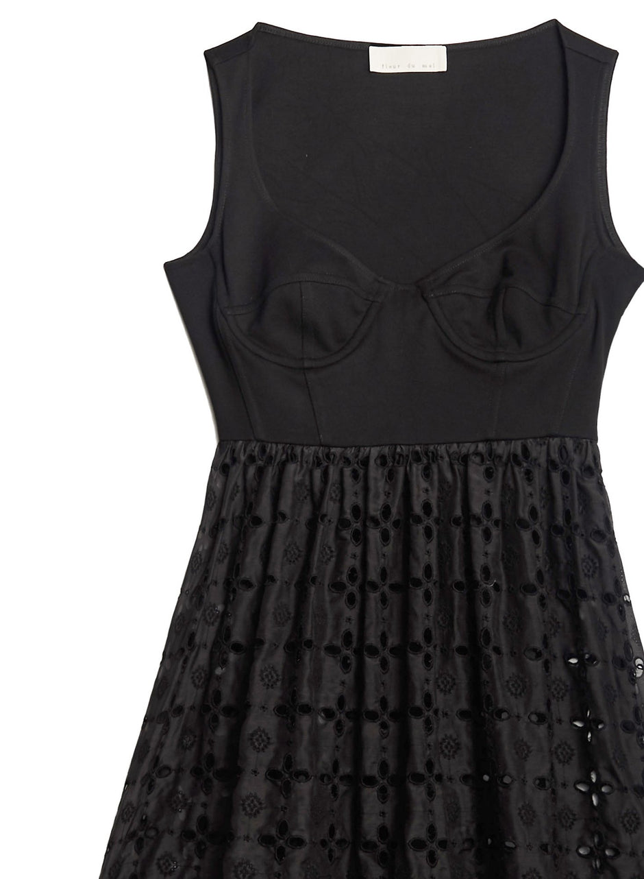 Black - Broderie Bodysuit Dress | Fleur du Mal - DEMO