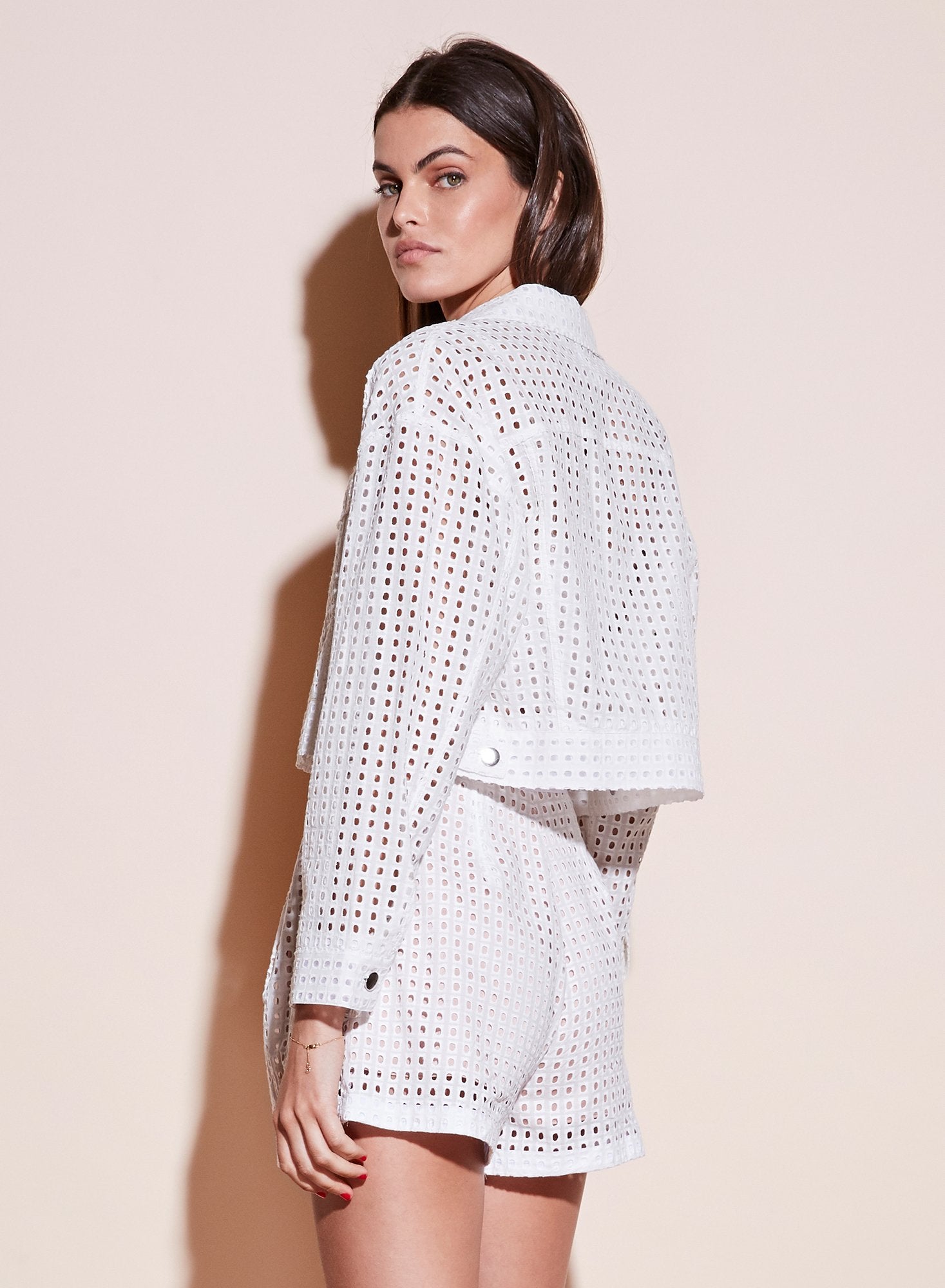 Eyelet Cropped Jacket