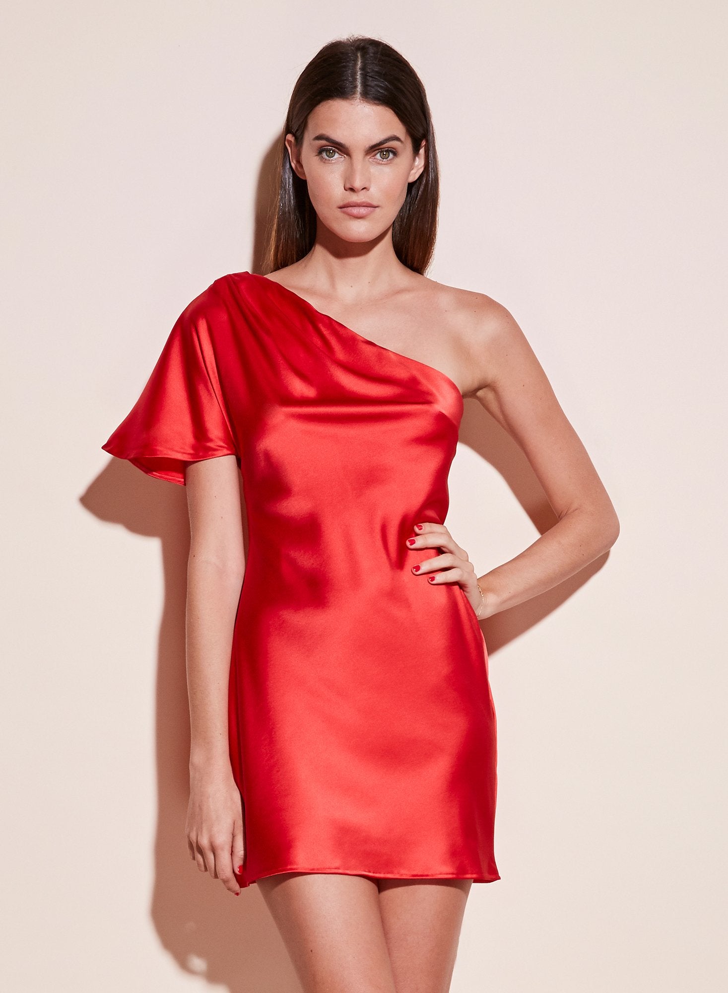 One Shoulder Bias Mini Dress