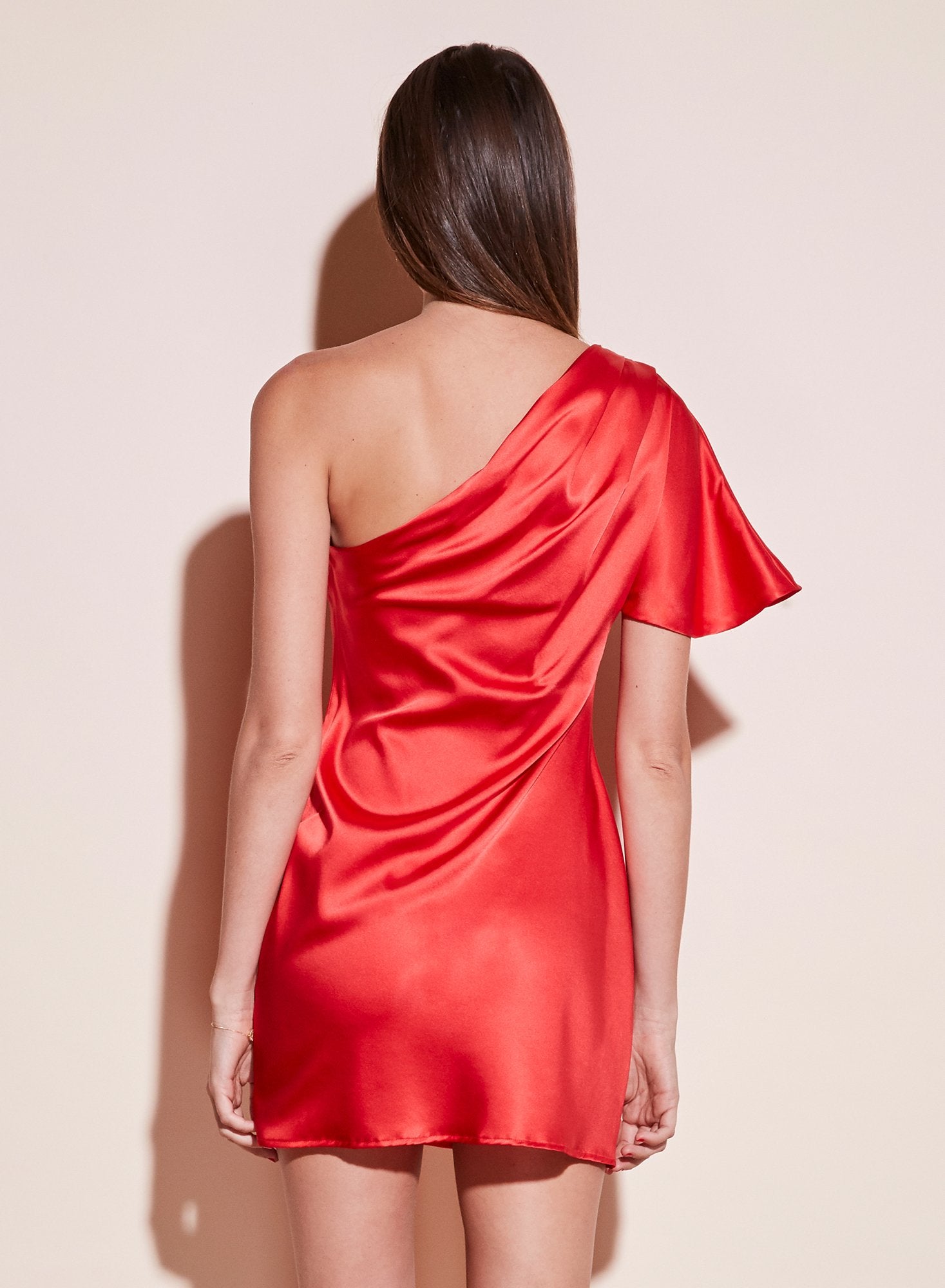 One Shoulder Bias Mini Dress