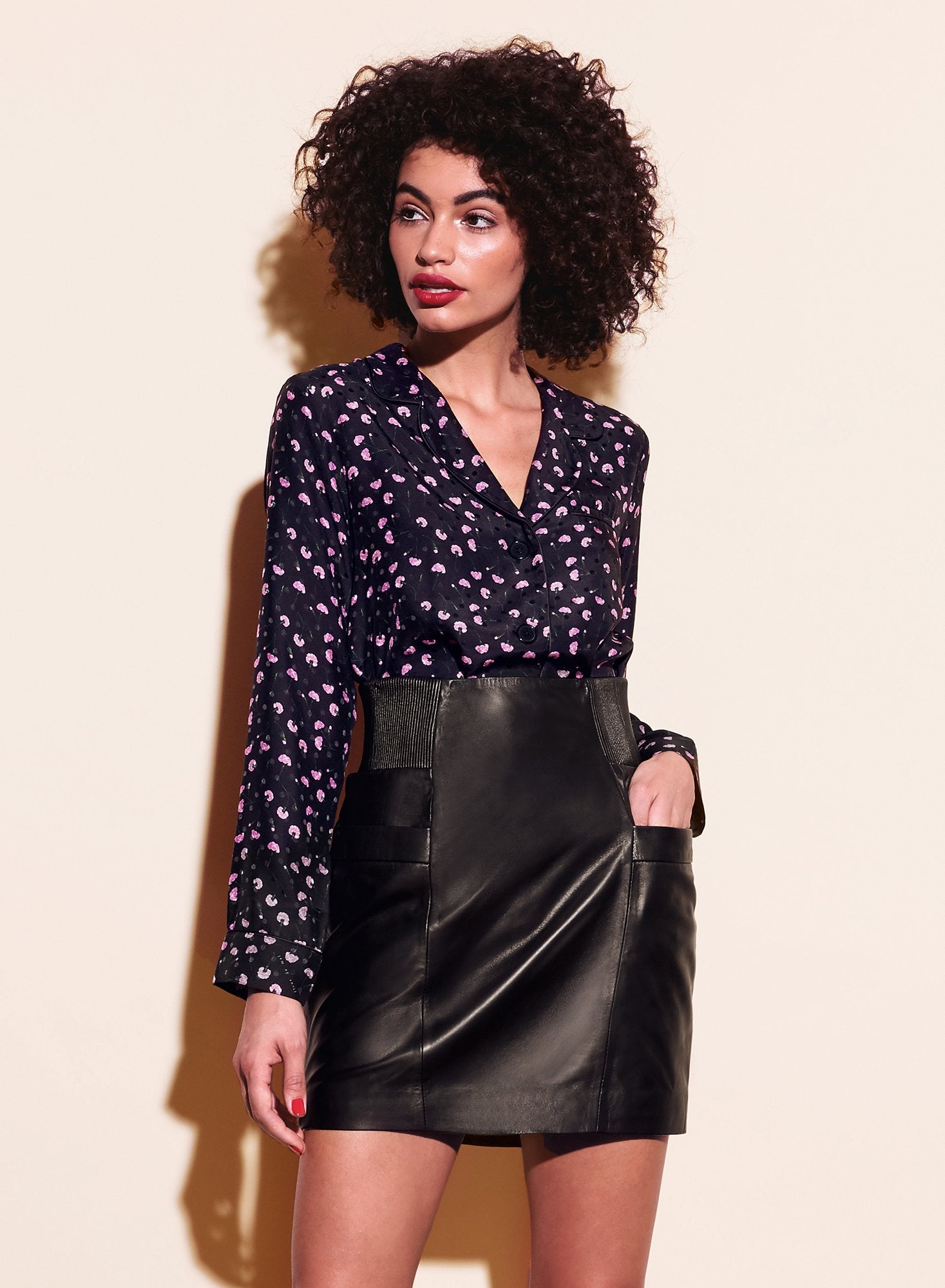 Printed Dot Jacquard PJ Top