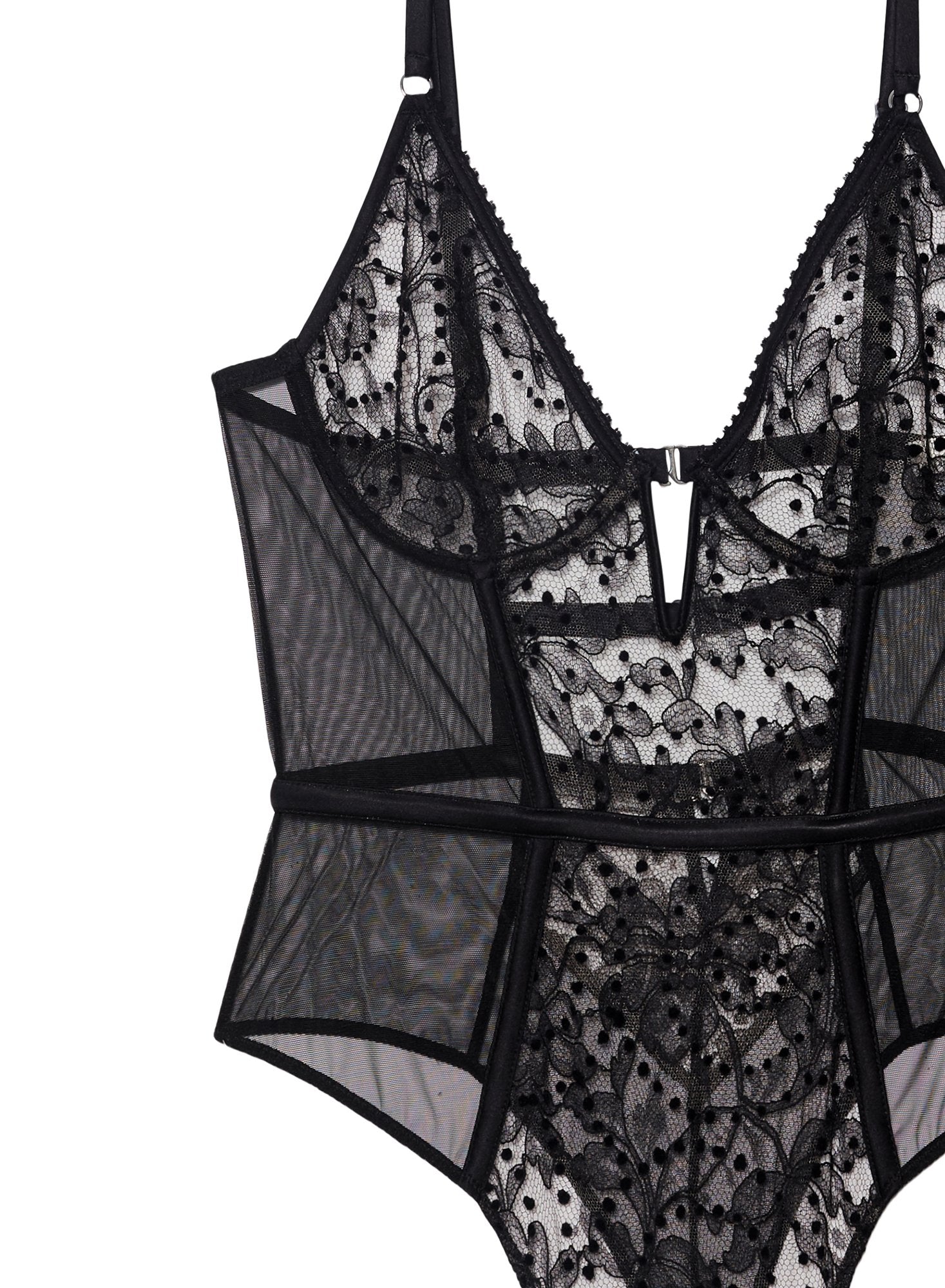 Flocked Lace Bodysuit