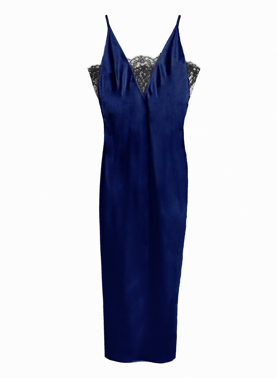 Indigo - Daphne Lace Insert Gown | Fleur du Mal - DEMO
